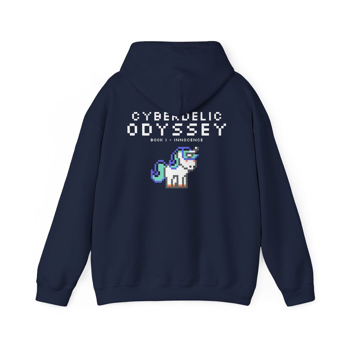 Cyberdelic Odyssey Unicorn Hoodie | Cozy Unisex Sweatshirt for Gaming Lovers, Cute Gift for Birthdays, Retro Aesthetic Apparel, Festival Wear