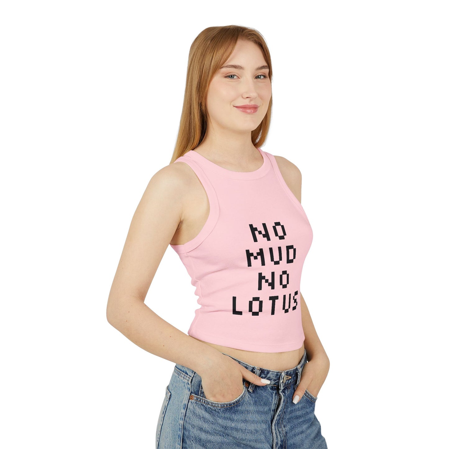 "No Mud No Lotus" - Graphic Racer Tank Top