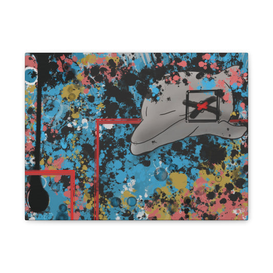 Crude Instincts: Dolphin-bears | Canvas Art, Colorful Wall Decor, Animal Lover Gift, Modern Home Decor, Eco-friendly Stretched Canvas Print