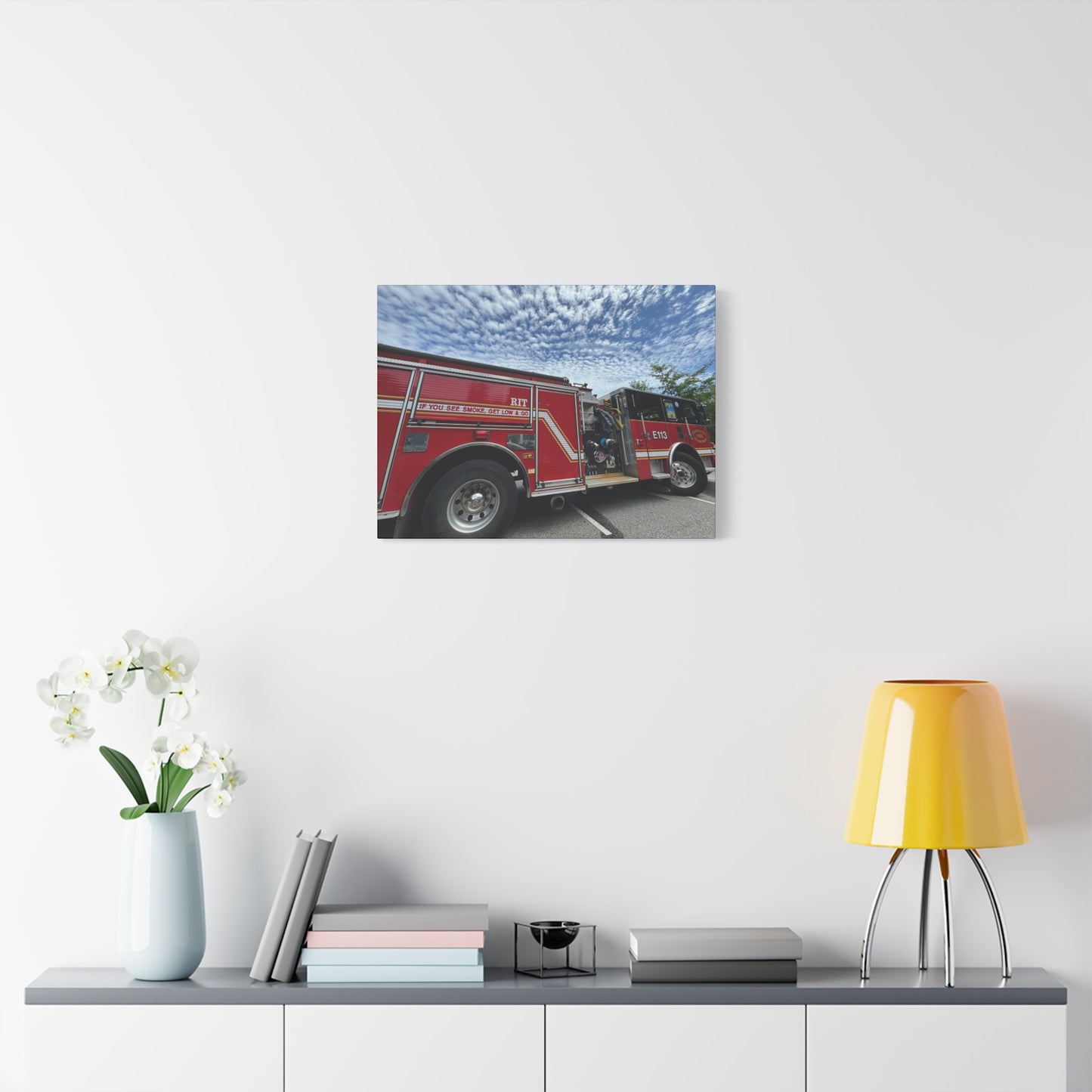 “JI: Fire Truck”, Matte Canvas, Stretched, 1.25"