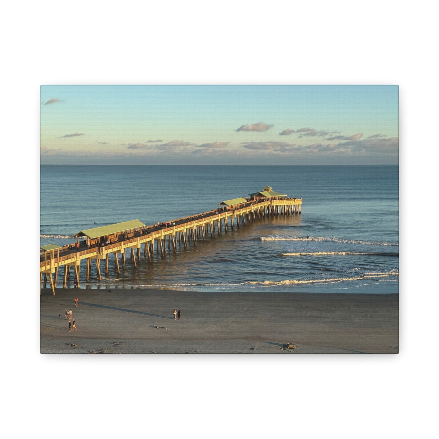 "Folly Beach: Pier ", Matte Canvas, Stretched, 1.25"