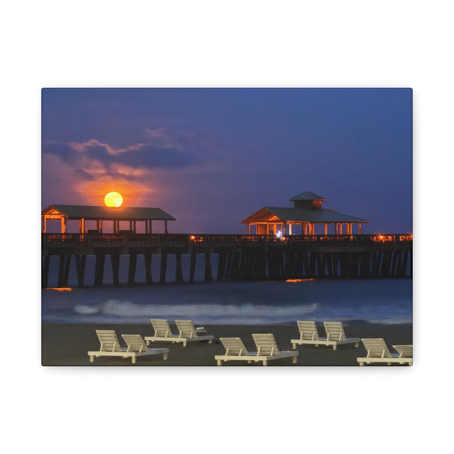 “Folly Pier: Summer Solstice”, Matte Canvas, Stretched, 1.25"