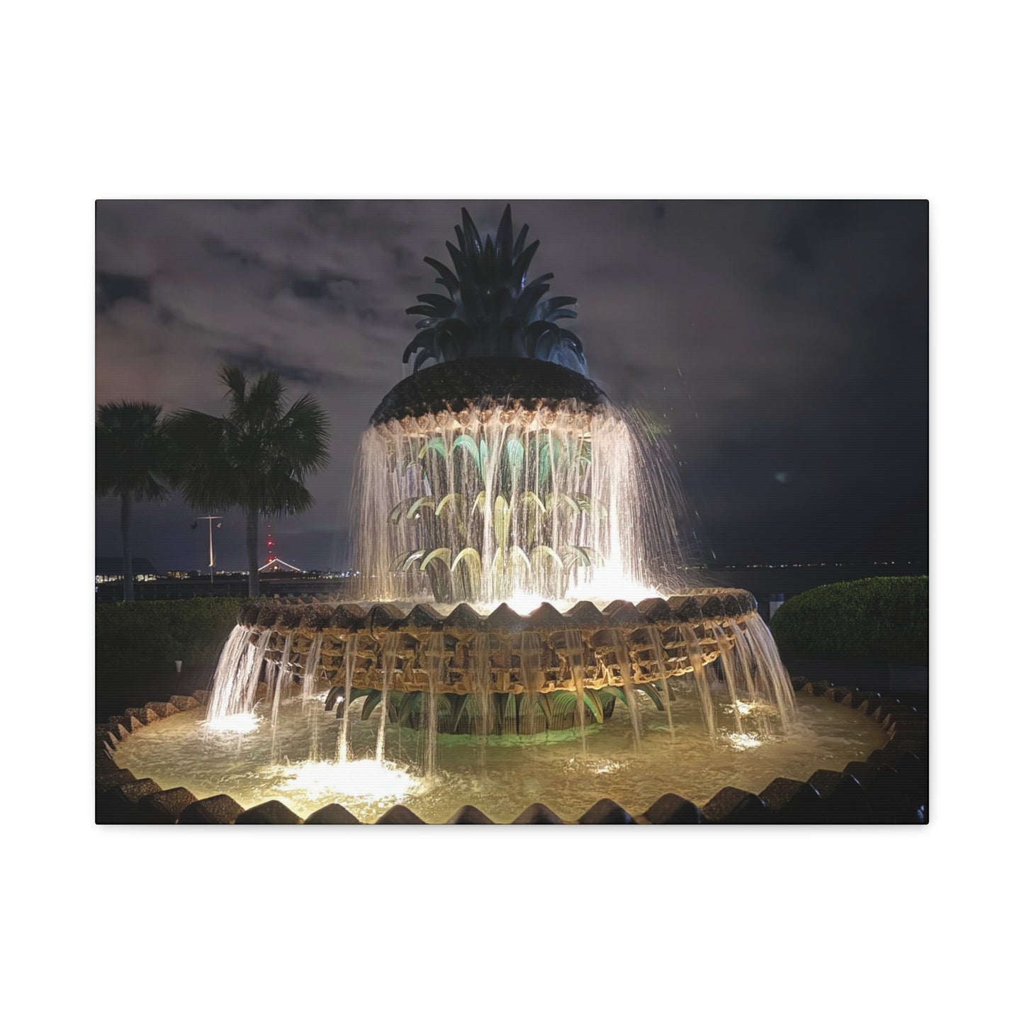 “Charleston: Pineapple Fountain”, Matte Canvas, Stretched, 1.25"