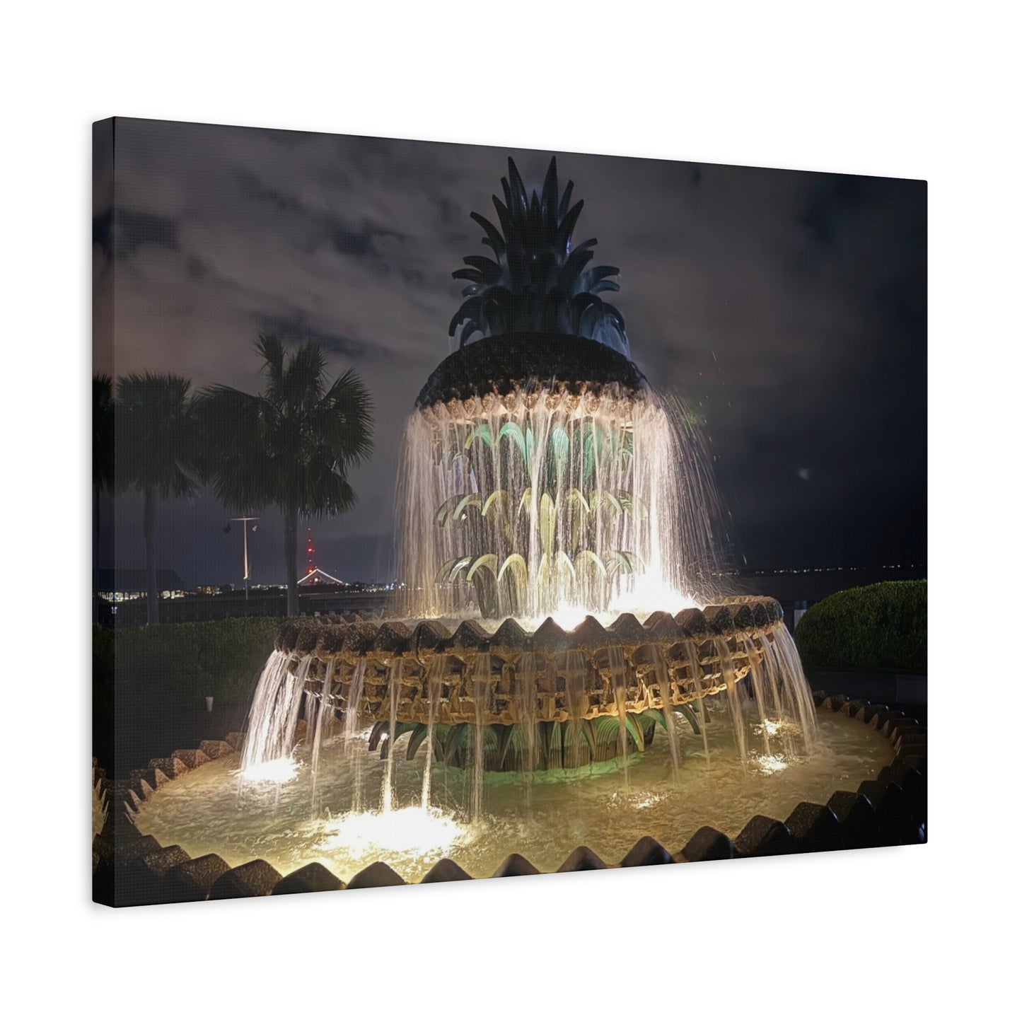“Charleston: Pineapple Fountain”, Matte Canvas, Stretched, 1.25"