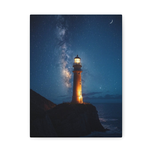 "Lighthouse Lit Shores", Matte Canvas, Stretched, 1.25"