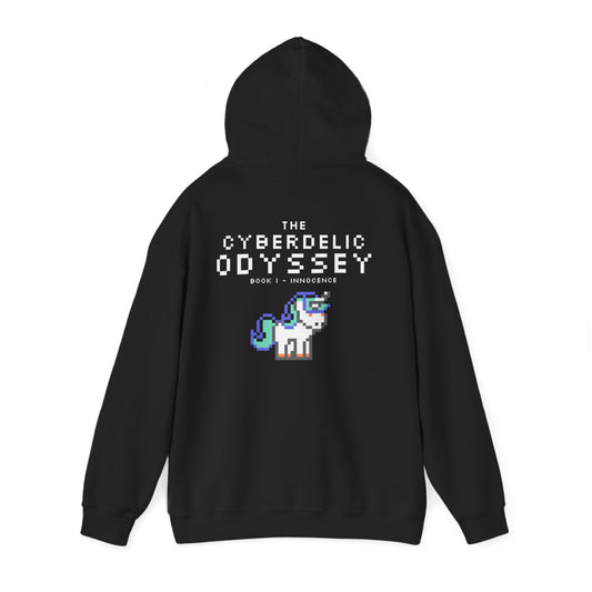 Cyberdelic Odyssey Unicorn Hoodie | Cozy Unisex Sweatshirt for Gaming Lovers, Cute Gift for Birthdays, Retro Aesthetic Apparel, Festival Wear