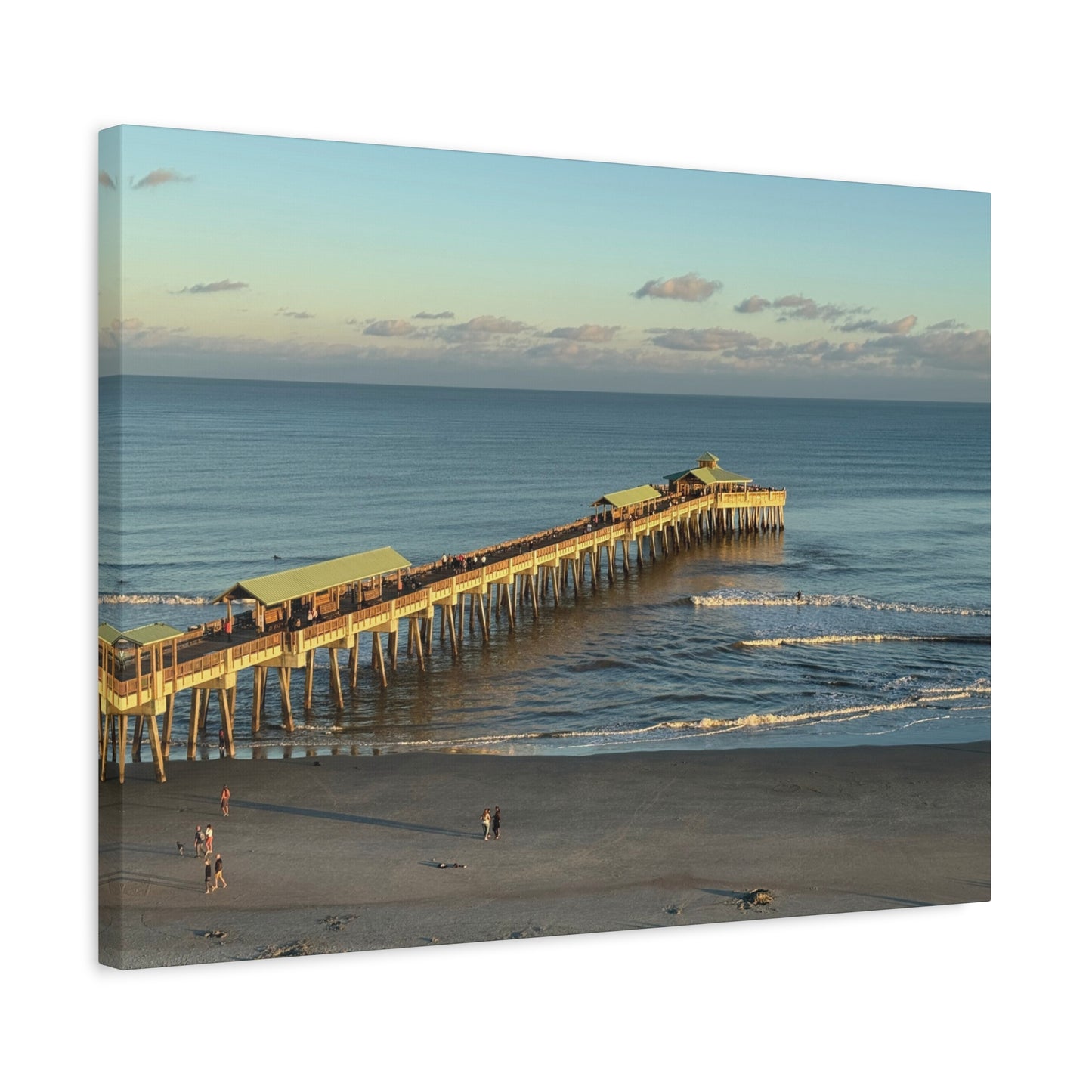 "Folly Beach: Pier ", Matte Canvas, Stretched, 1.25"