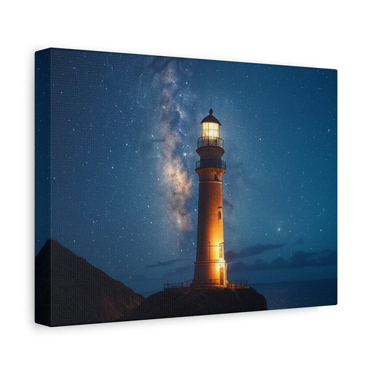 "Lighthouse Lit Shores", Matte Canvas, Stretched, 1.25"