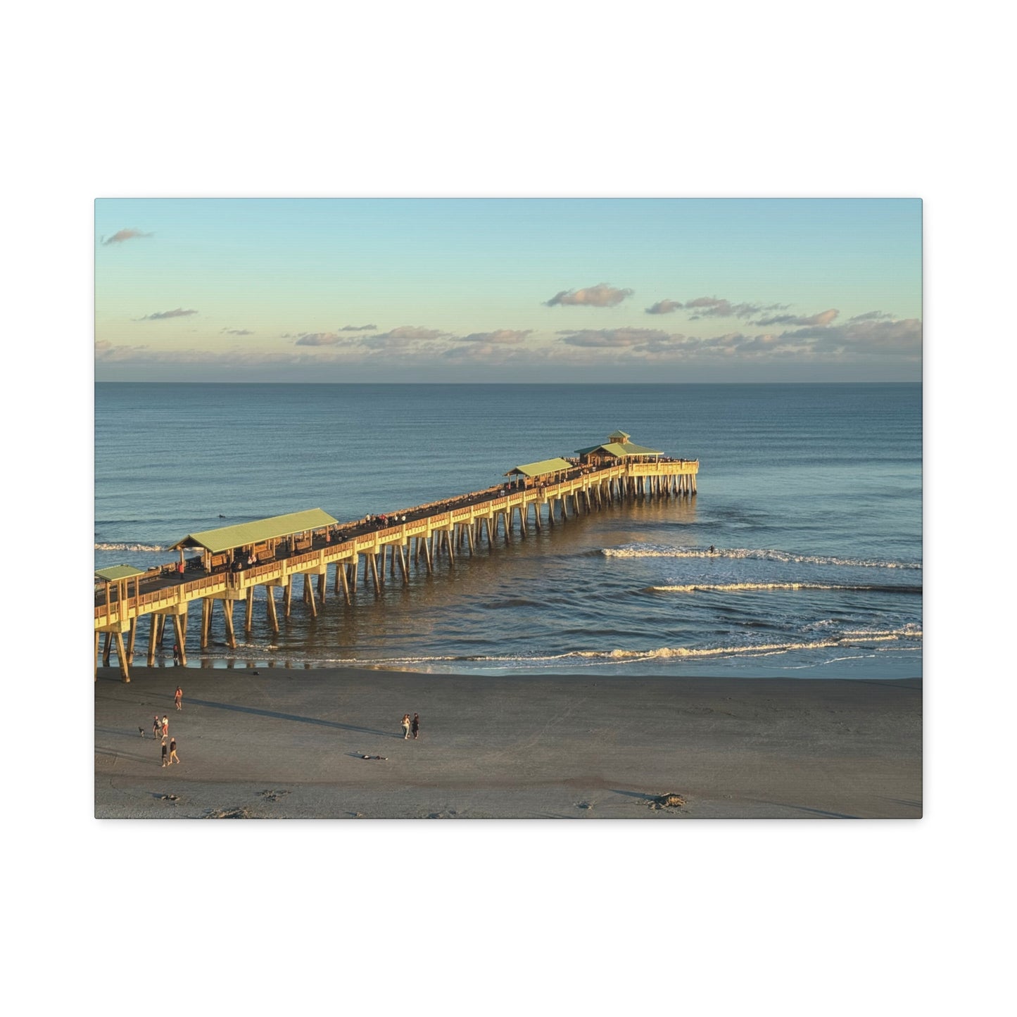"Folly Beach: Pier ", Matte Canvas, Stretched, 1.25"