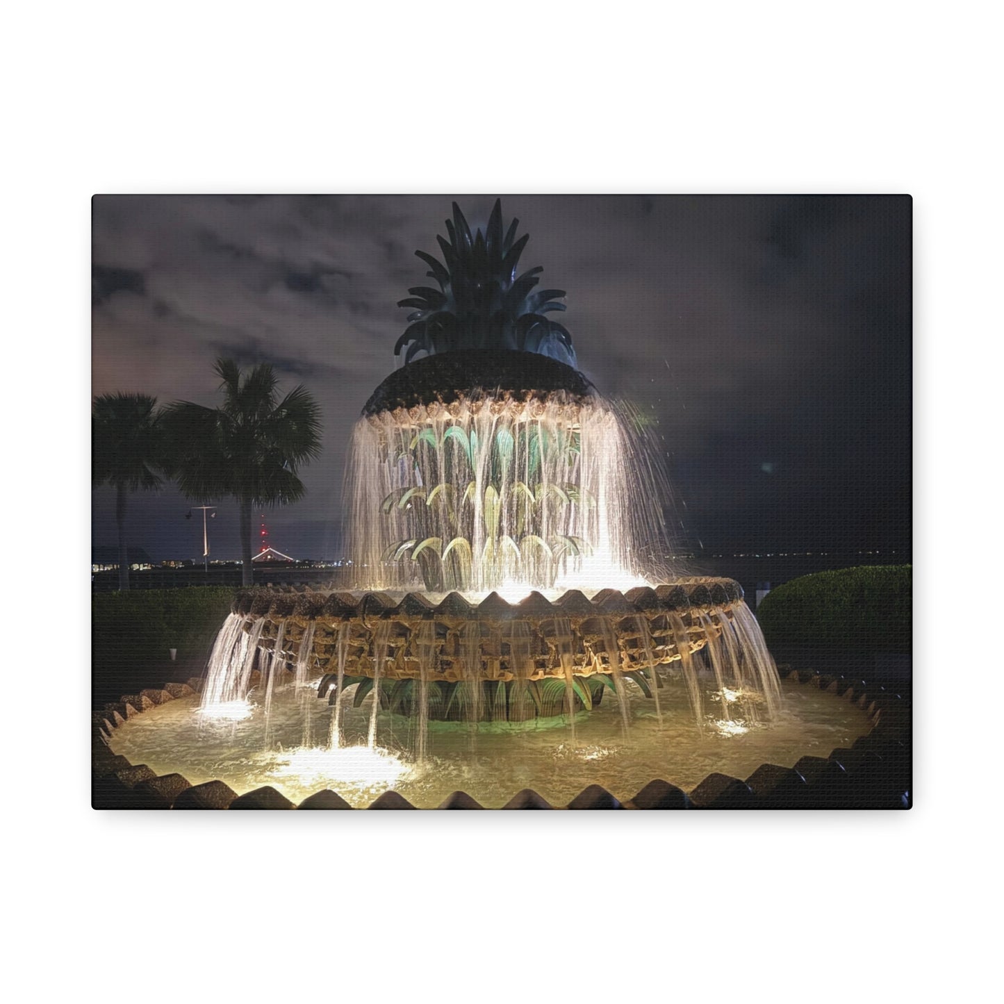 “Charleston: Pineapple Fountain”, Matte Canvas, Stretched, 1.25"
