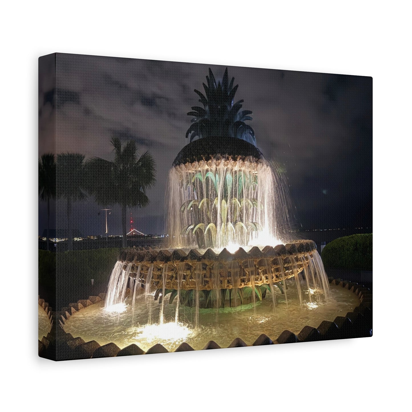 “Charleston: Pineapple Fountain”, Matte Canvas, Stretched, 1.25"