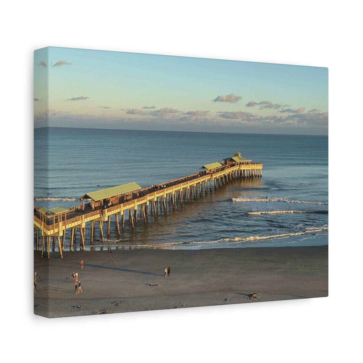 "Folly Beach: Pier ", Matte Canvas, Stretched, 1.25"