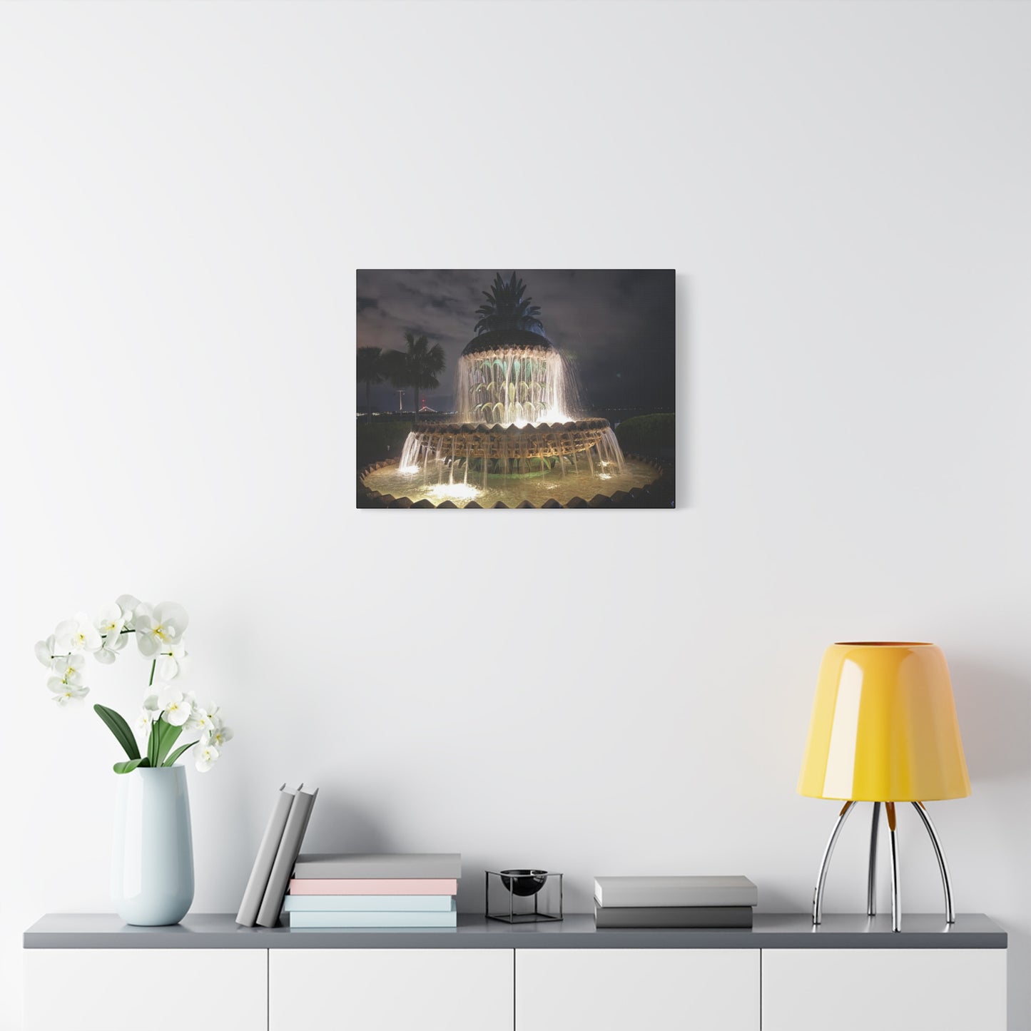 “Charleston: Pineapple Fountain”, Matte Canvas, Stretched, 1.25"