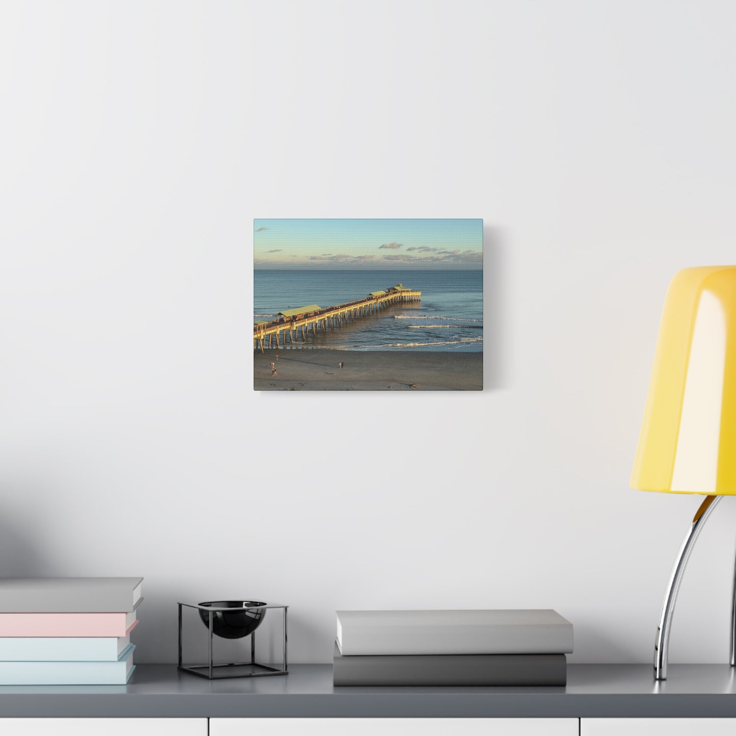 "Folly Beach: Pier ", Matte Canvas, Stretched, 1.25"